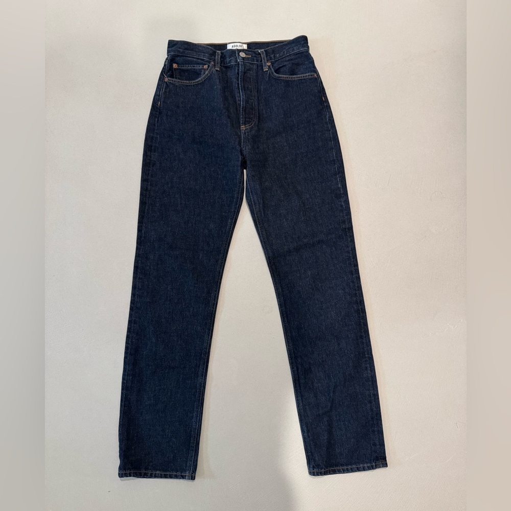 Agolde Dark Blue Straight Jeans
